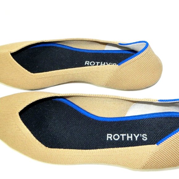 Rothy's The Point Women's Size 9.5 Shoes Camel Tan Patterned Soles Women's Flats - Picture 3 of 11